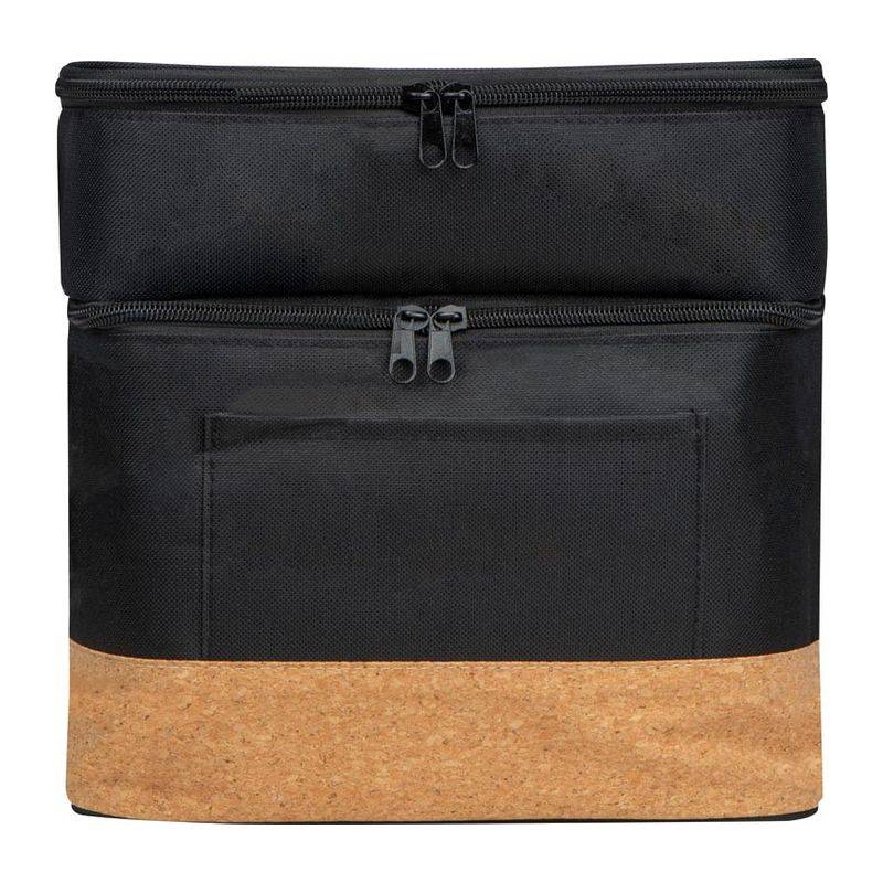 Chladiaca taška RPET s extra priehradkou a korkový, čierna Chladiaca taška RPET s extra priehradkou a korkový, čierna