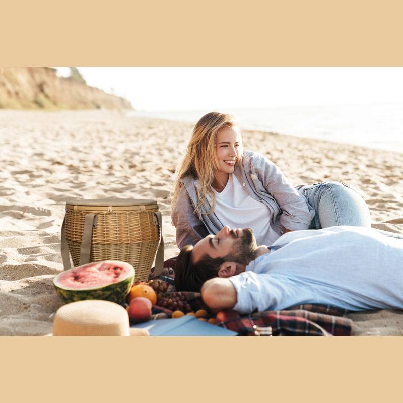 Ratanový piknikový kôš Mark Twain, hnedá béžová Ratanový piknikový kôš Mark Twain, hnedá béžová