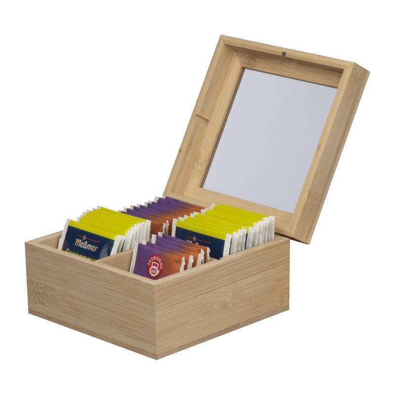 Bambusová krabička na čaj, hnedá béžová Bambusová krabička na čaj, hnedá béžová