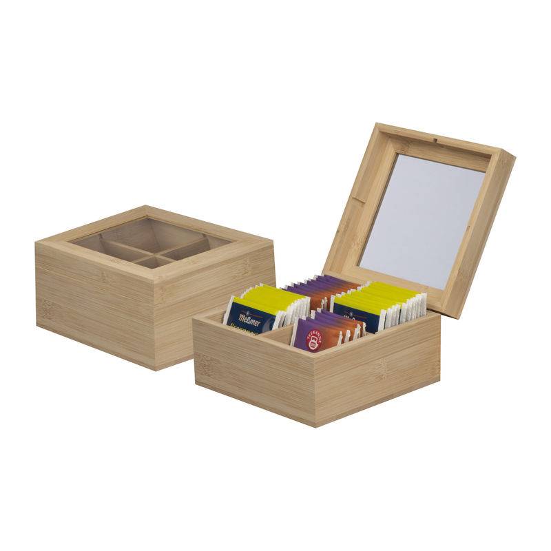 Bambusová krabička na čaj, hnedá béžová Bambusová krabička na čaj, hnedá béžová