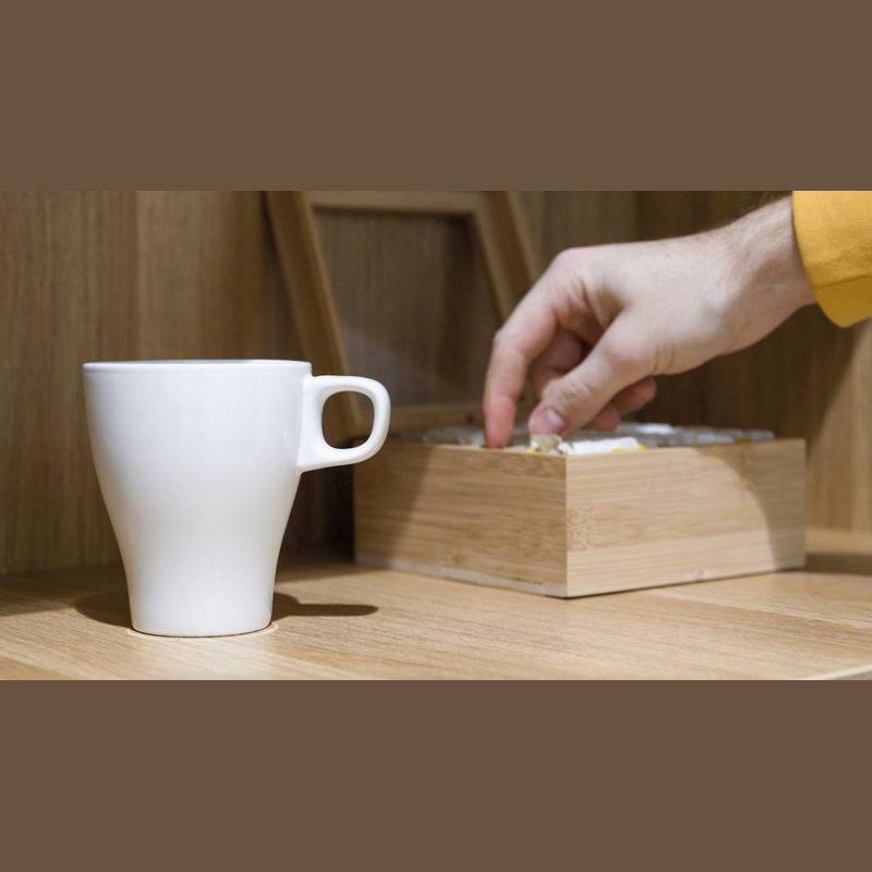 Bambusová krabička na čaj, hnedá béžová