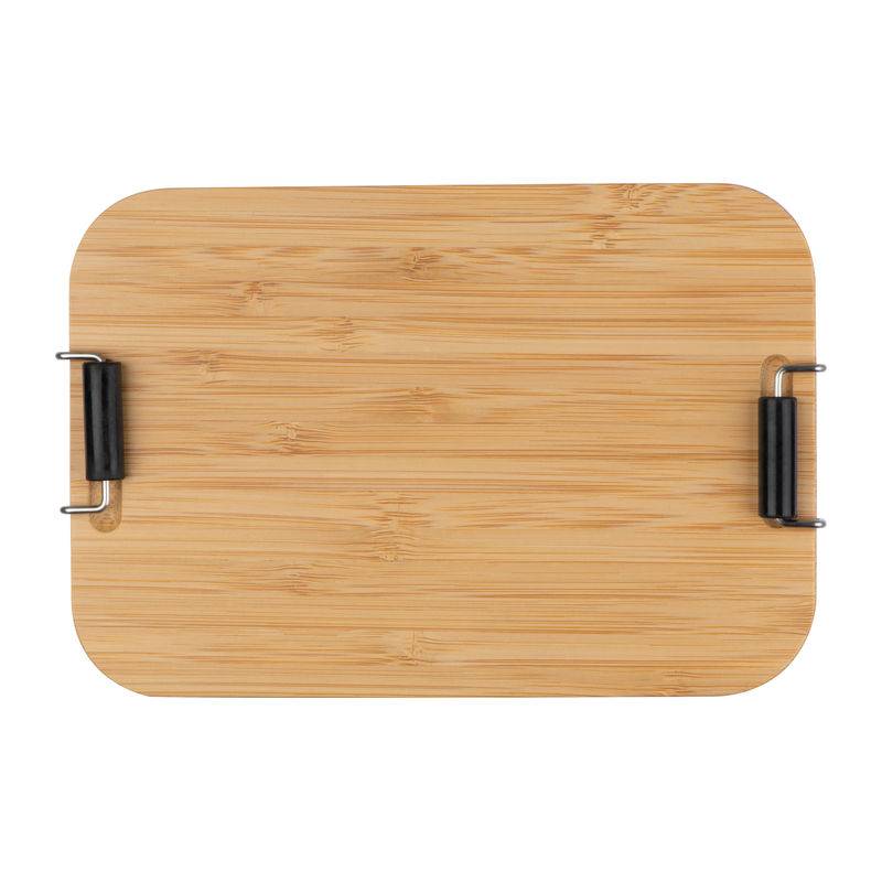 Obedár z nerezu s bambusovým vekom, sivá Obedár z nerezu s bambusovým vekom, sivá