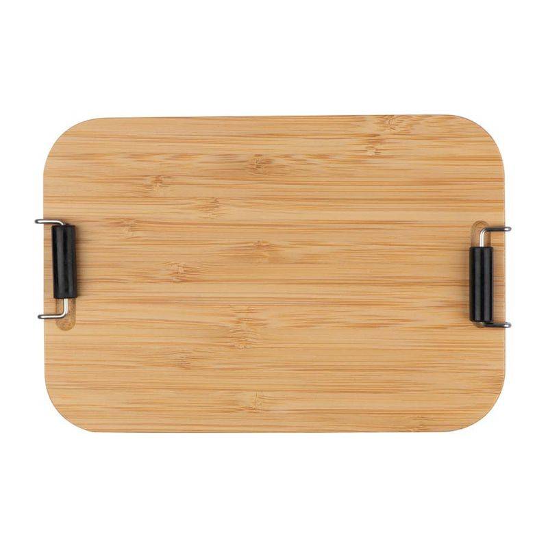 Obedár z nerezu s bambusovým vekom, sivá Obedár z nerezu s bambusovým vekom, sivá