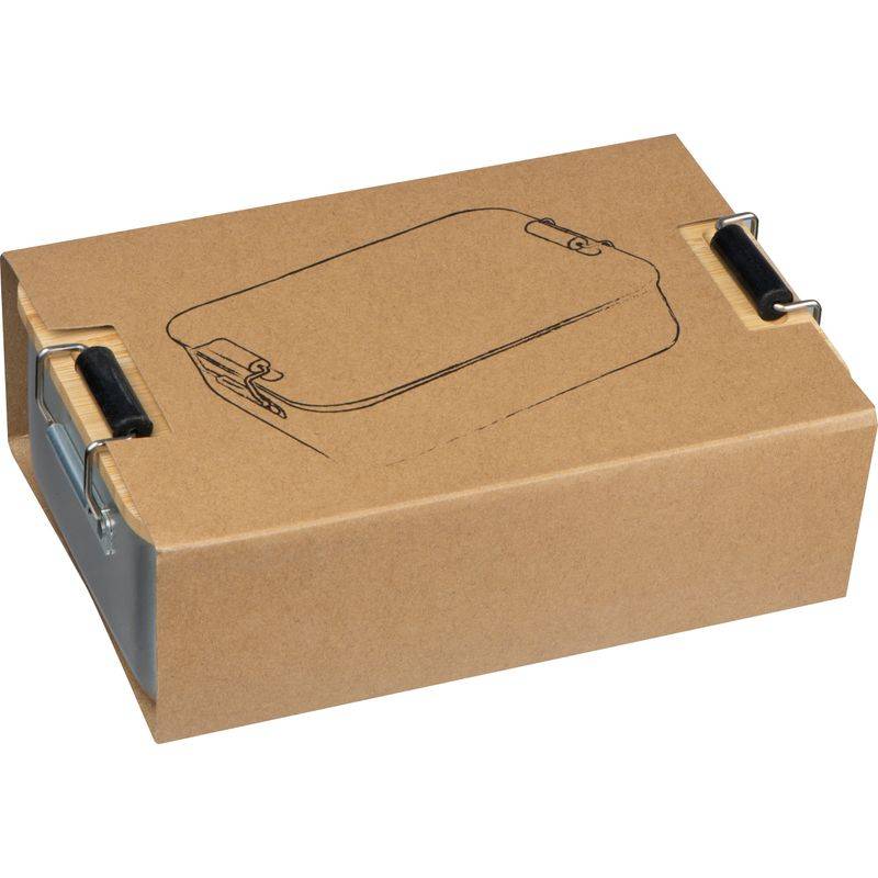 Obedár z nerezu s bambusovým vekom, sivá Obedár z nerezu s bambusovým vekom, sivá