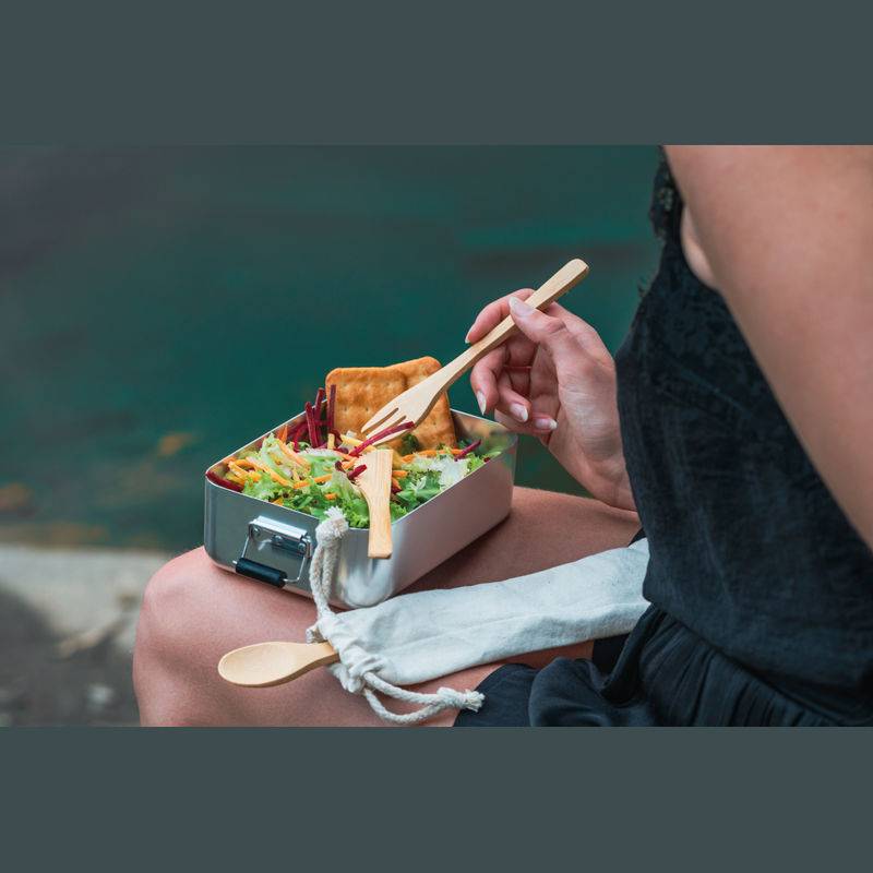 Sada bambusových příborů, hnědá béžová Sada bambusových příborů, hnědá béžová