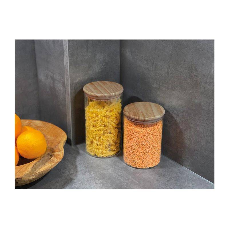 Skladovací dóza z borosilikátového skla s víčkem, 700ml, vícebarevná Skladovací dóza z borosilikátového skla s víčkem, 700ml, vícebarevná