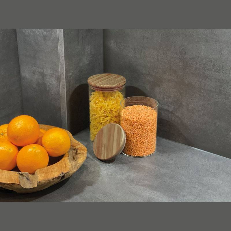 Skladovací dóza z borosilikátového skla s víčkem, 1000ml, vícebarevná Skladovací dóza z borosilikátového skla s víčkem, 1000ml, vícebarevná