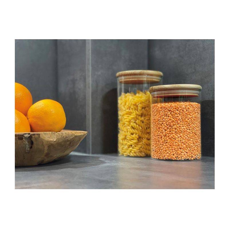 Skladovací dóza z borosilikátového skla s víčkem, 1000ml, vícebarevná Skladovací dóza z borosilikátového skla s víčkem, 1000ml, vícebarevná