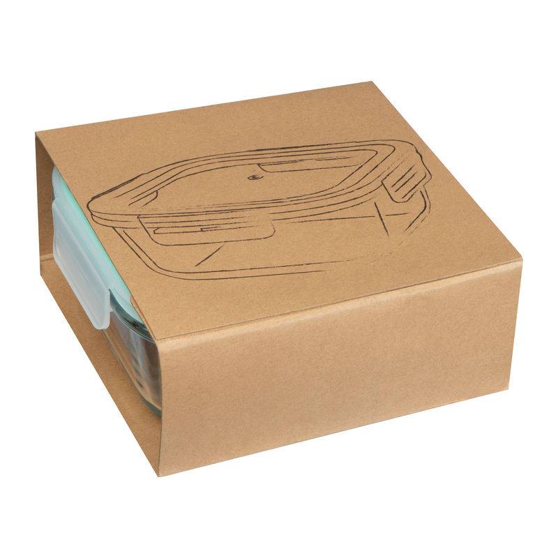 Sklenený obedár s uzamykateľným vekom, viacfarebná Sklenený obedár s uzamykateľným vekom, viacfarebná