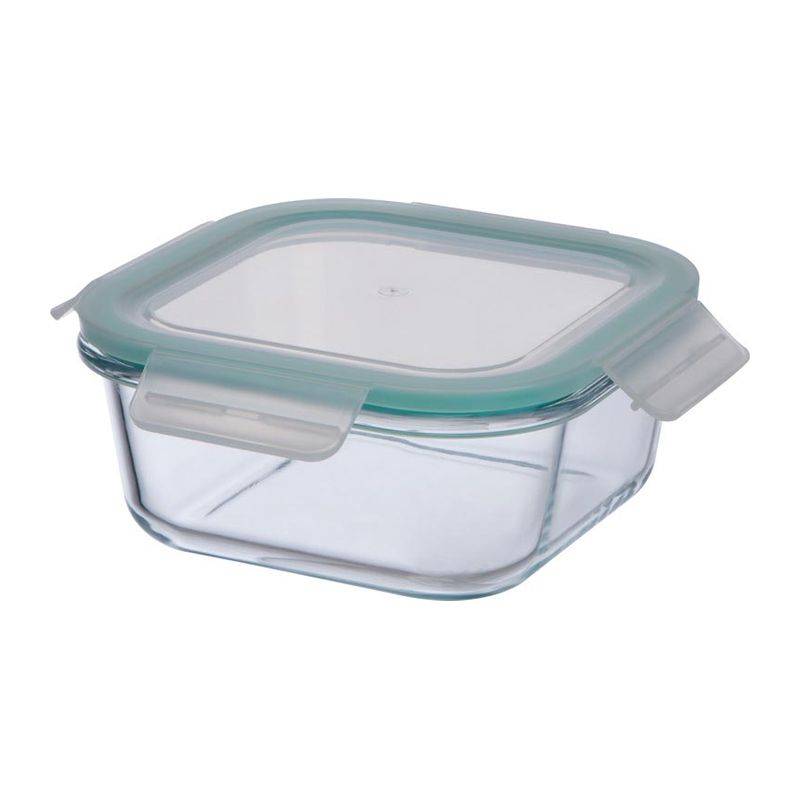 Sklenený obedár s uzamykateľným vekom, viacfarebná Sklenený obedár s uzamykateľným vekom, viacfarebná