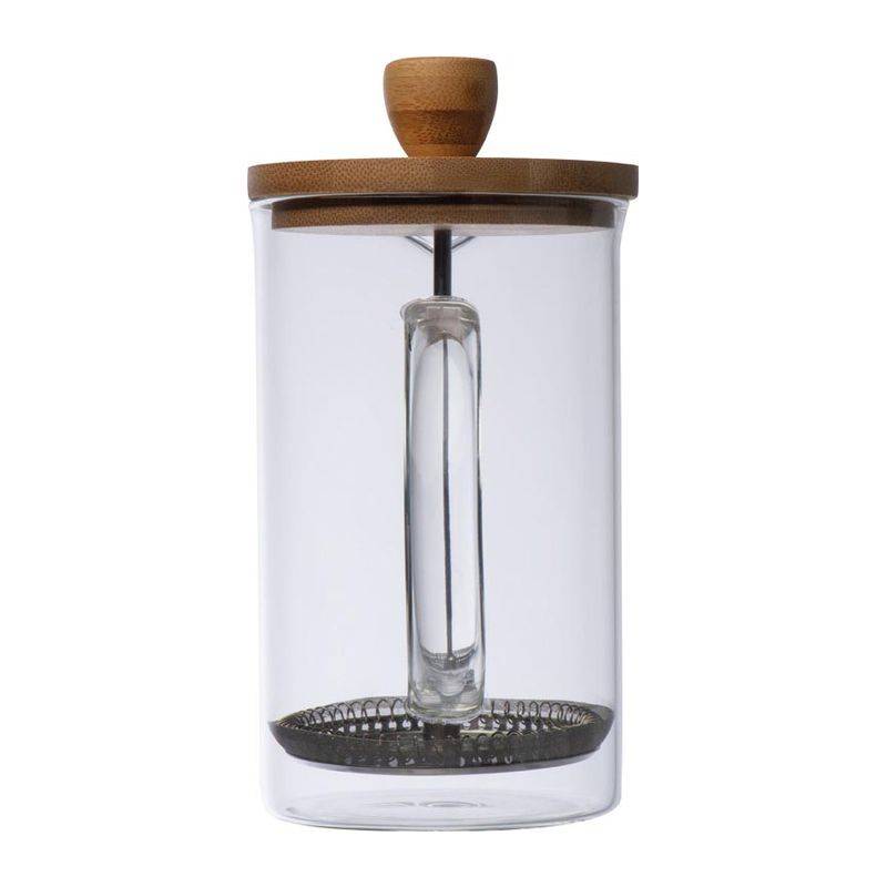 Sklenený kávovar alebo čajník s bambusovým vekom, 600ml, viacfarebná Sklenený kávovar alebo čajník s bambusovým vekom, 600ml, viacfarebná