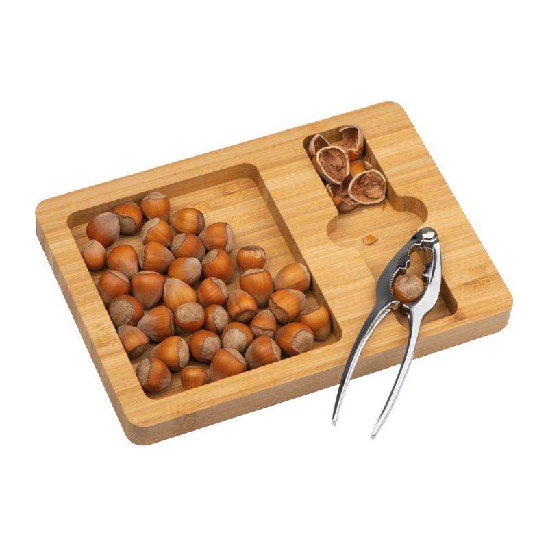 Luskáčik s bambusovým tanierom, hnedá béžová Luskáčik s bambusovým tanierom, hnedá béžová