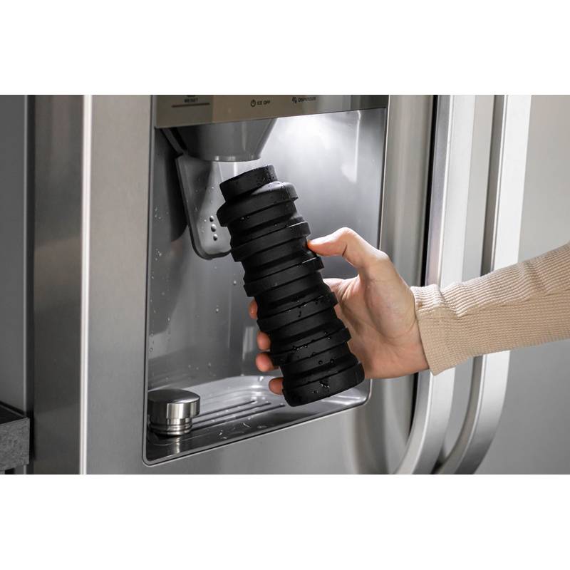 Rozťahovacia silikónová fľaša, 500ml, čierna Rozťahovacia silikónová fľaša, 500ml, čierna