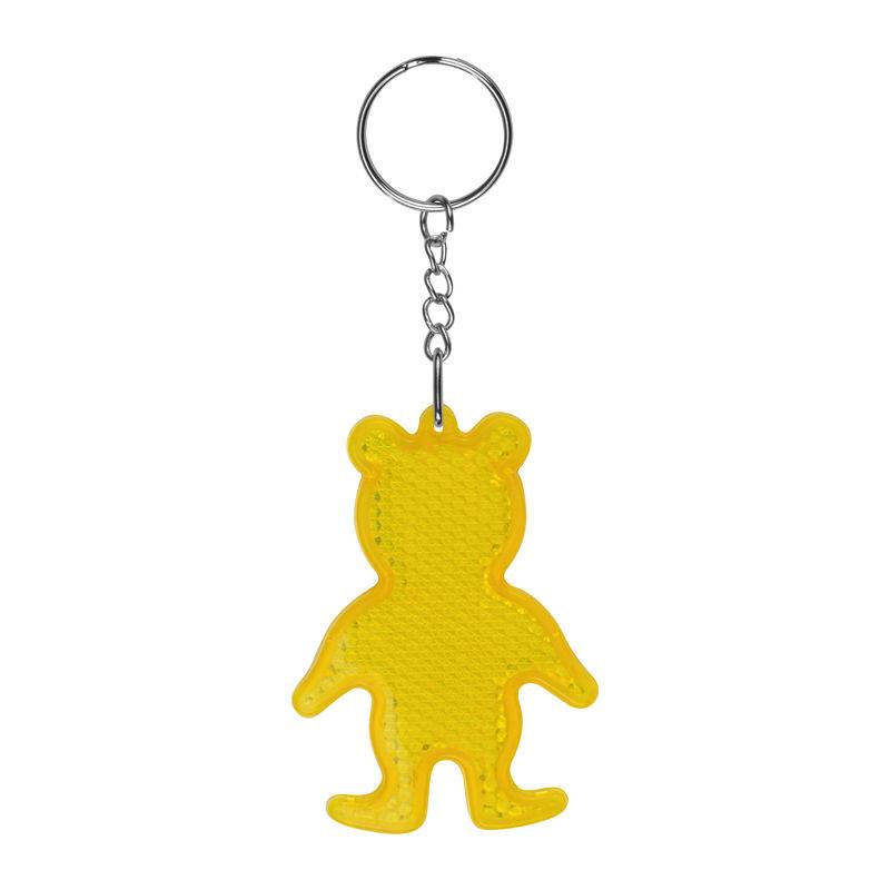 Reflexní klíčenka ve tvaru medvěda, žlutá Reflexní klíčenka ve tvaru medvěda, žlutá