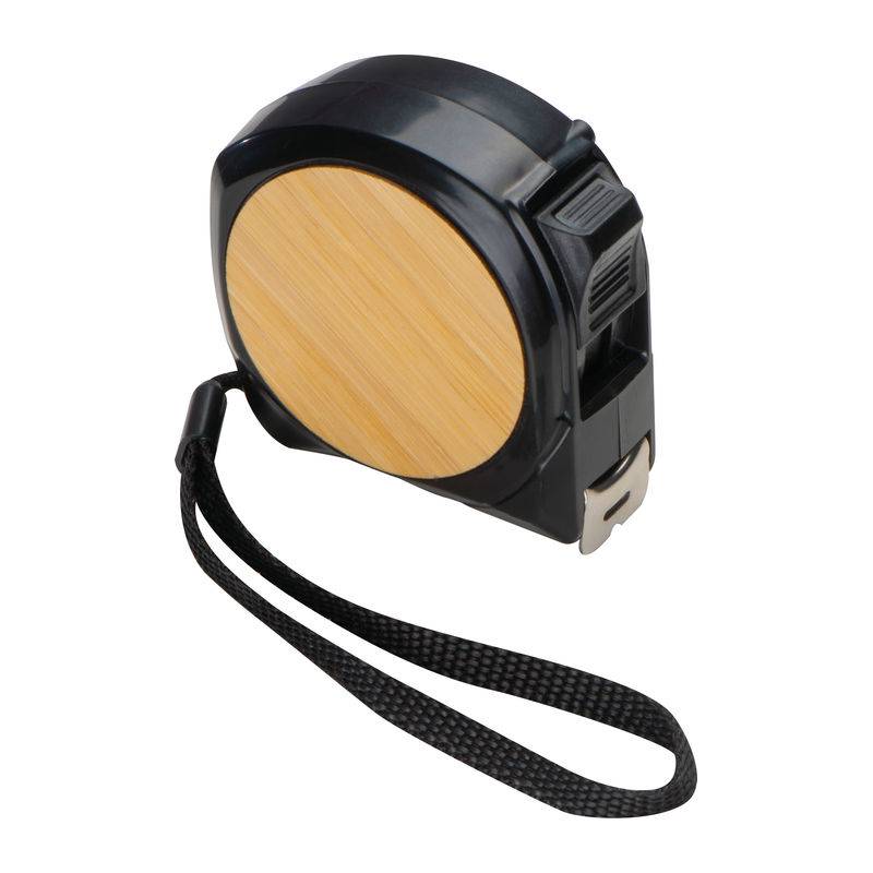 Svinovací metr s bambusovou aplikací, černá Svinovací metr s bambusovou aplikací, černá