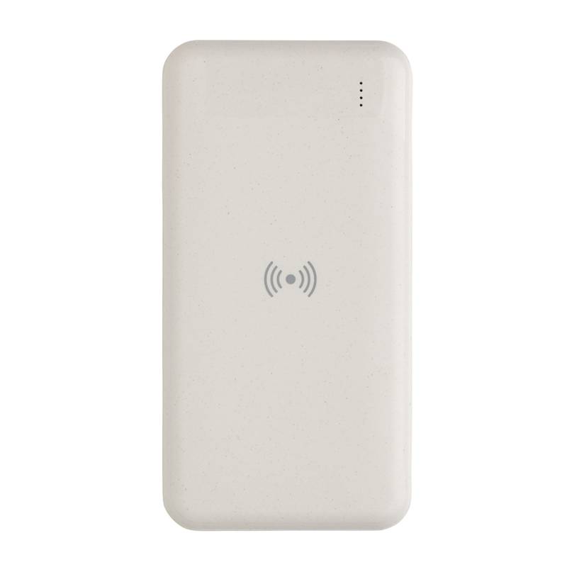 Bezdrôtová powerbanka z RCS recyklovaného plastu, biela Bezdrôtová powerbanka z RCS recyklovaného plastu, biela