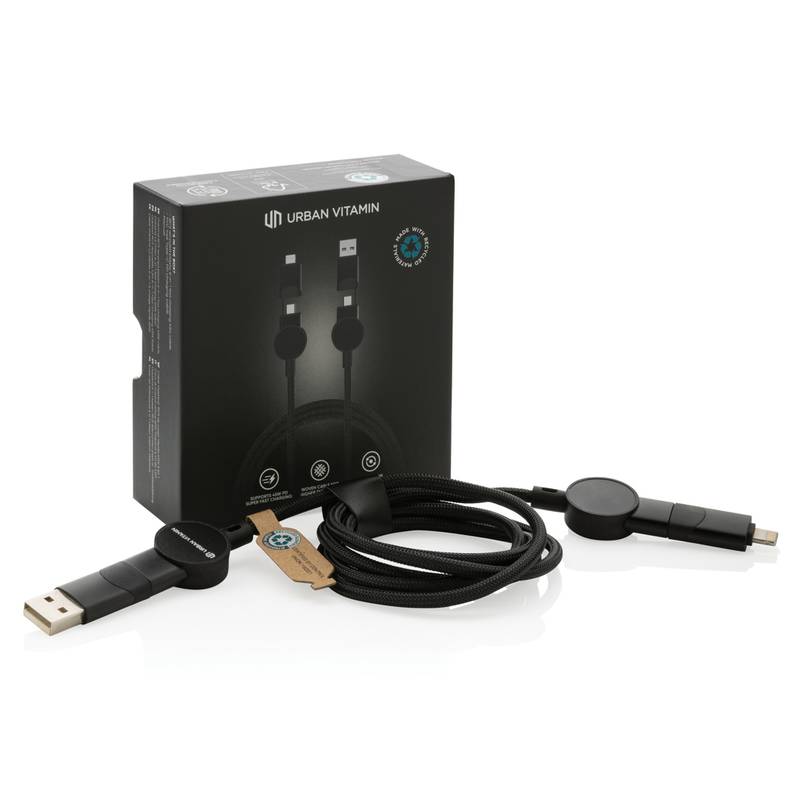 Nabíjecí kabel 6 v 1 Oakland 1,2m 60W, černá Nabíjecí kabel 6 v 1 Oakland 1,2m 60W, černá