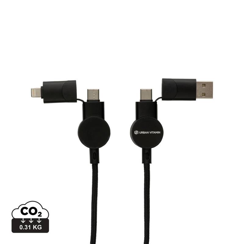 Nabíjecí kabel 6 v 1 Oakland 1,2m 60W, černá Nabíjecí kabel 6 v 1 Oakland 1,2m 60W, černá