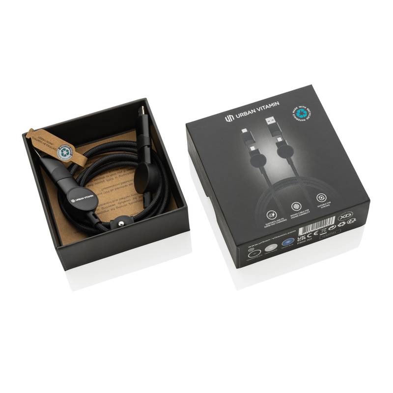 Nabíjecí kabel 6 v 1 Oakland 1,2m 60W, černá Nabíjecí kabel 6 v 1 Oakland 1,2m 60W, černá