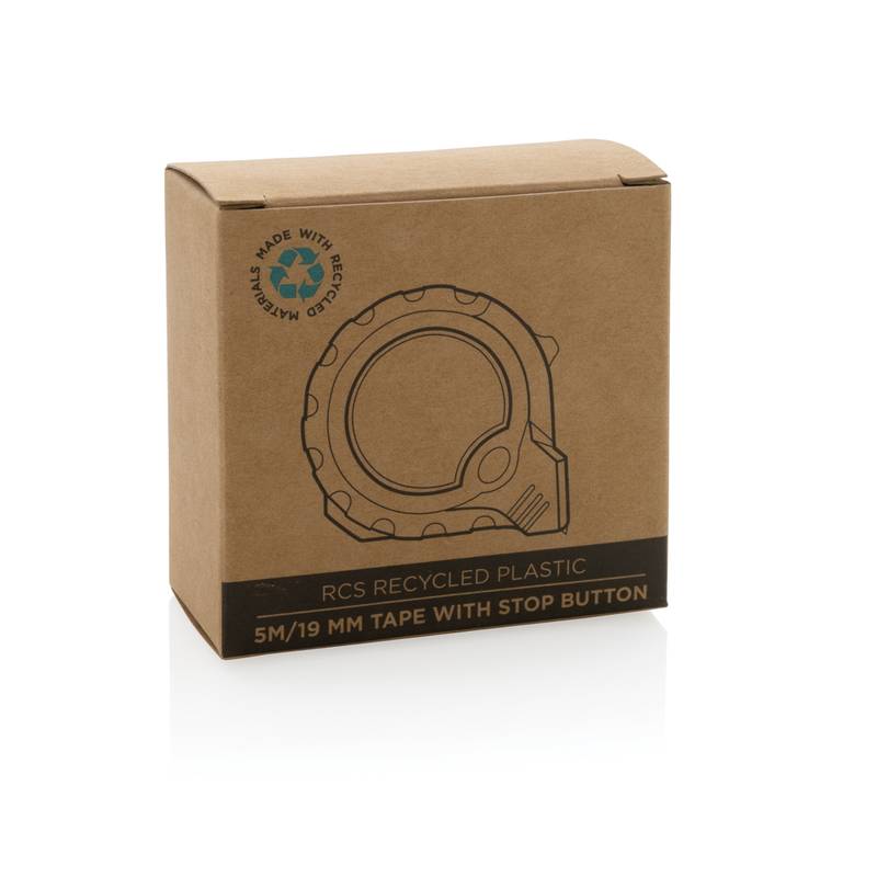 Svinovací metr 5m/19mm se stop funkcí z RCS rec. plastu, žlutá - černá Svinovací metr 5m/19mm se stop funkcí z RCS rec. plastu, žlutá - černá