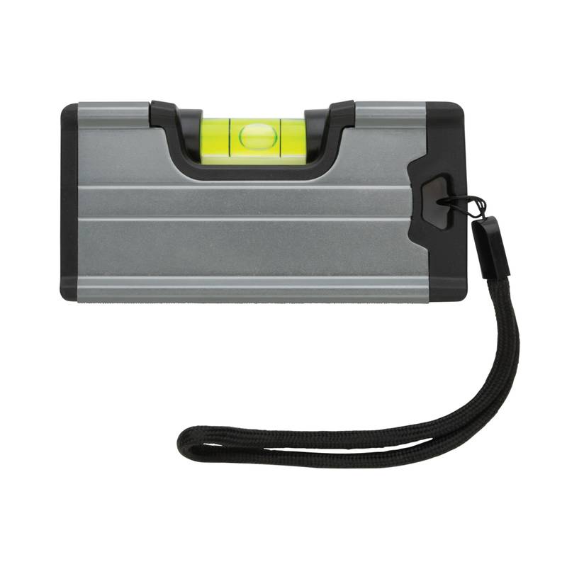 Vreckové pravítko s vodováhou a magnetom, sivá Vreckové pravítko s vodováhou a magnetom, sivá