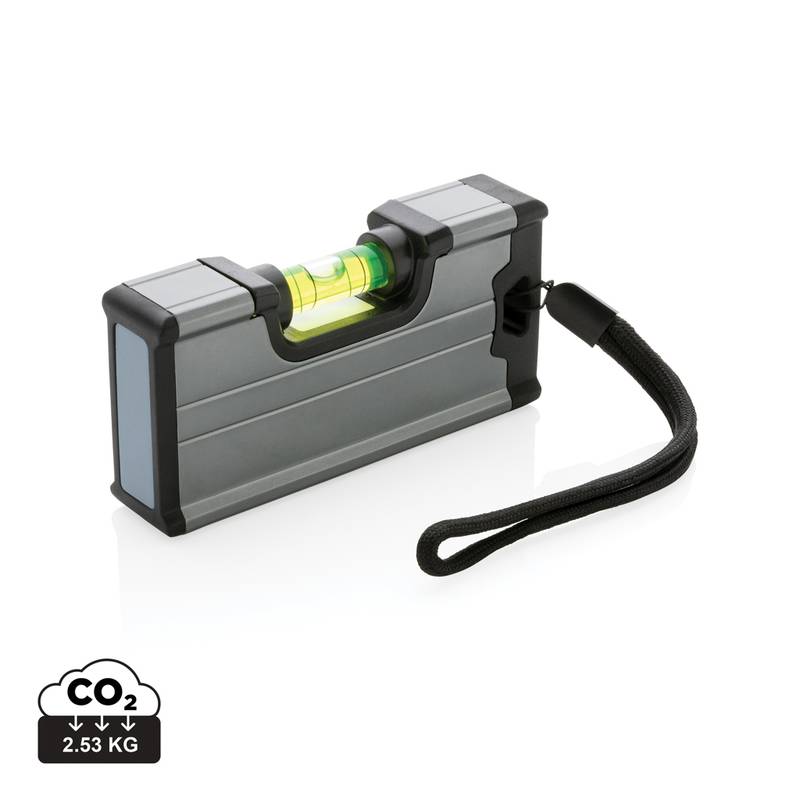 Vreckové pravítko s vodováhou a magnetom, sivá Vreckové pravítko s vodováhou a magnetom, sivá