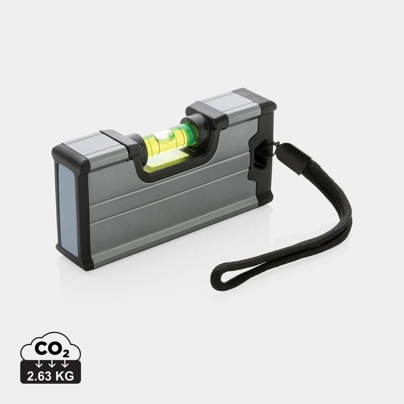 Vreckové pravítko s vodováhou a magnetom, sivá Vreckové pravítko s vodováhou a magnetom, sivá