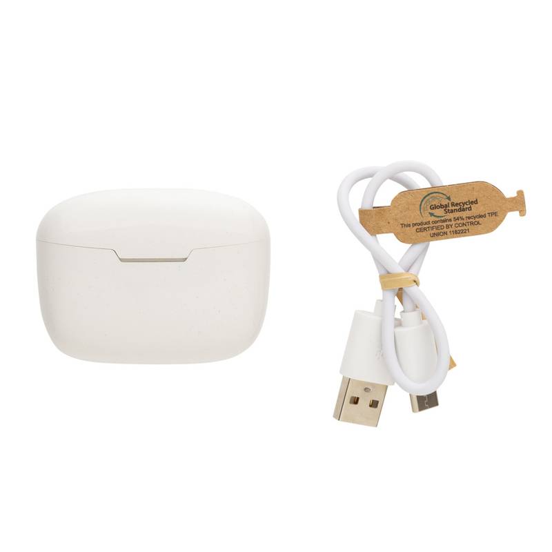 TWS slúchadlá Liberty Pro z RCS recykl. plastu, biela TWS slúchadlá Liberty Pro z RCS recykl. plastu, biela