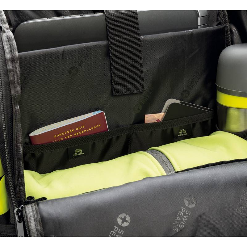 Easy access batoh na 15" notebook Swiss Peak z RPET AWARE™, čierna Easy access batoh na 15" notebook Swiss Peak z RPET AWARE™, čierna