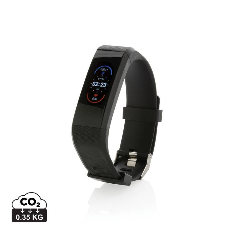 Fitness náramek Sense Fit z RCS recykl. TPU, černá Fitness náramek Sense Fit z RCS recykl. TPU, černá