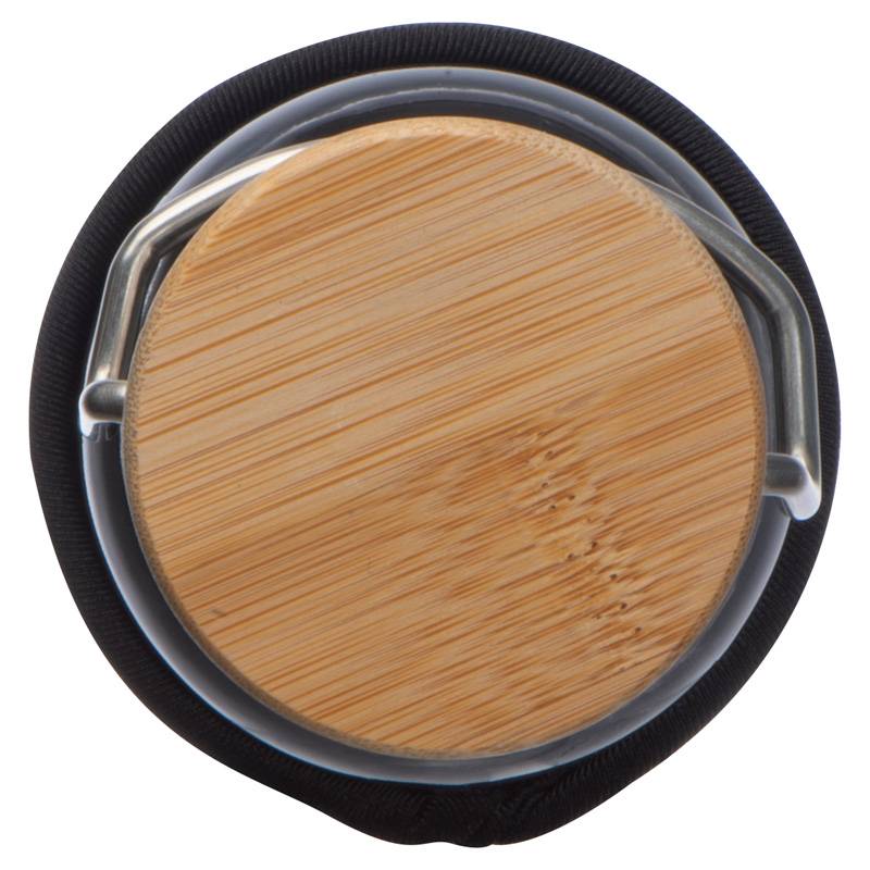 Skleněná láhev s neoprenovým krytem, ??600 ml, černá Skleněná láhev s neoprenovým krytem, ??600 ml, černá