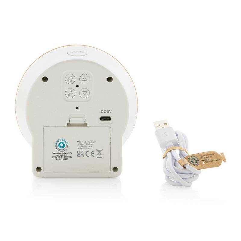 LCD stolné hodiny Utah z RCS rec. plastu a FSC® bambusu, hnedá LCD stolné hodiny Utah z RCS rec. plastu a FSC® bambusu, hnedá