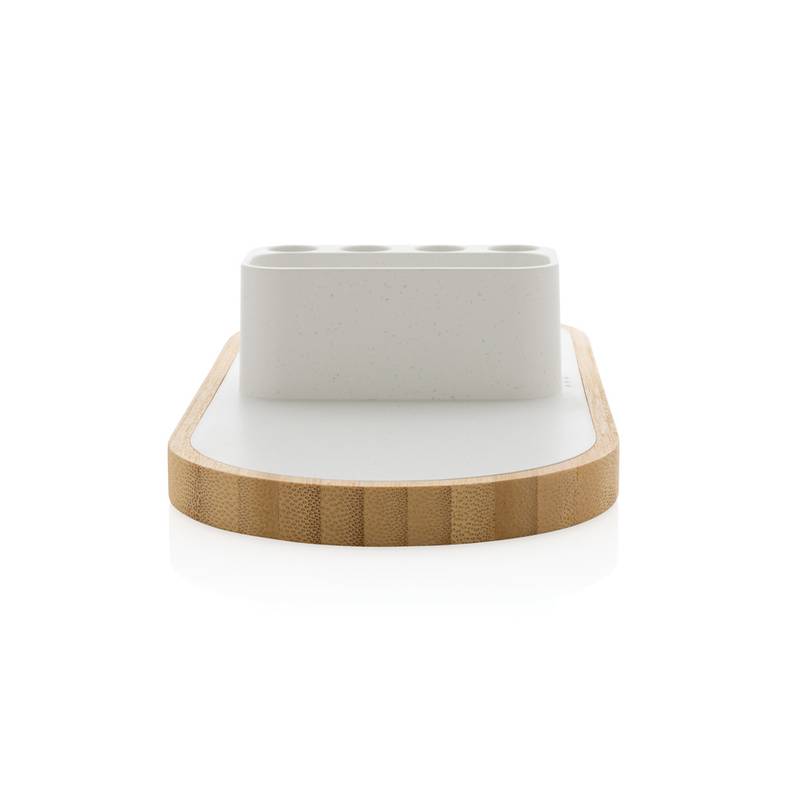 Bezdrôtová nabíjačka Ontario 10W z RCS rec. plastu a FSC®, biela Bezdrôtová nabíjačka Ontario 10W z RCS rec. plastu a FSC®, biela