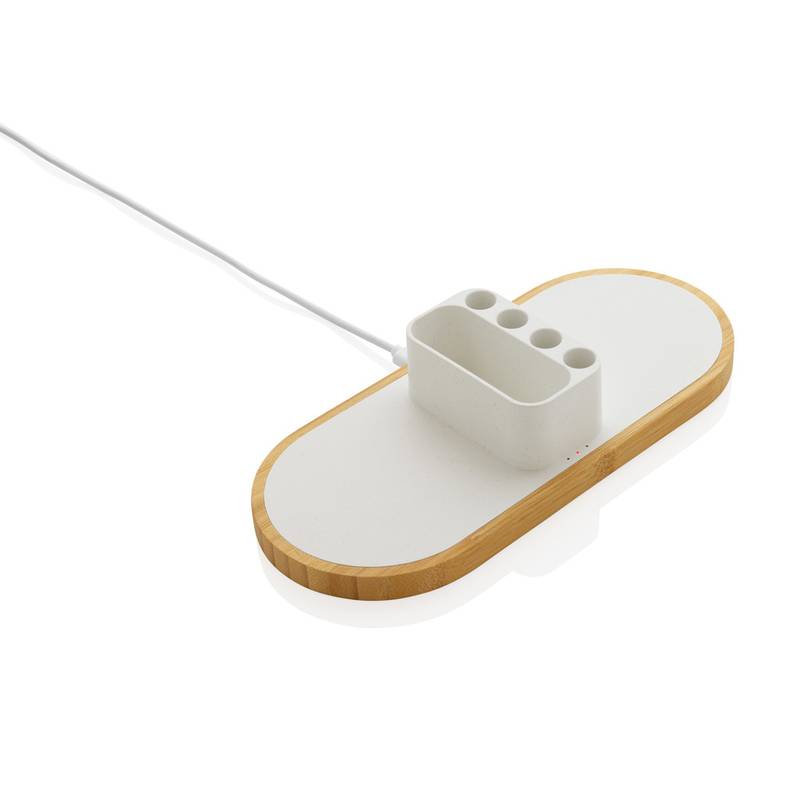 Bezdrôtová nabíjačka Ontario 10W z RCS rec. plastu a FSC®, biela Bezdrôtová nabíjačka Ontario 10W z RCS rec. plastu a FSC®, biela