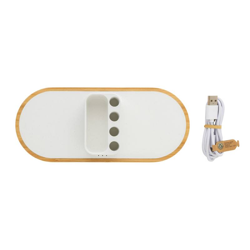 Bezdrôtová nabíjačka Ontario 10W z RCS rec. plastu a FSC®, biela Bezdrôtová nabíjačka Ontario 10W z RCS rec. plastu a FSC®, biela