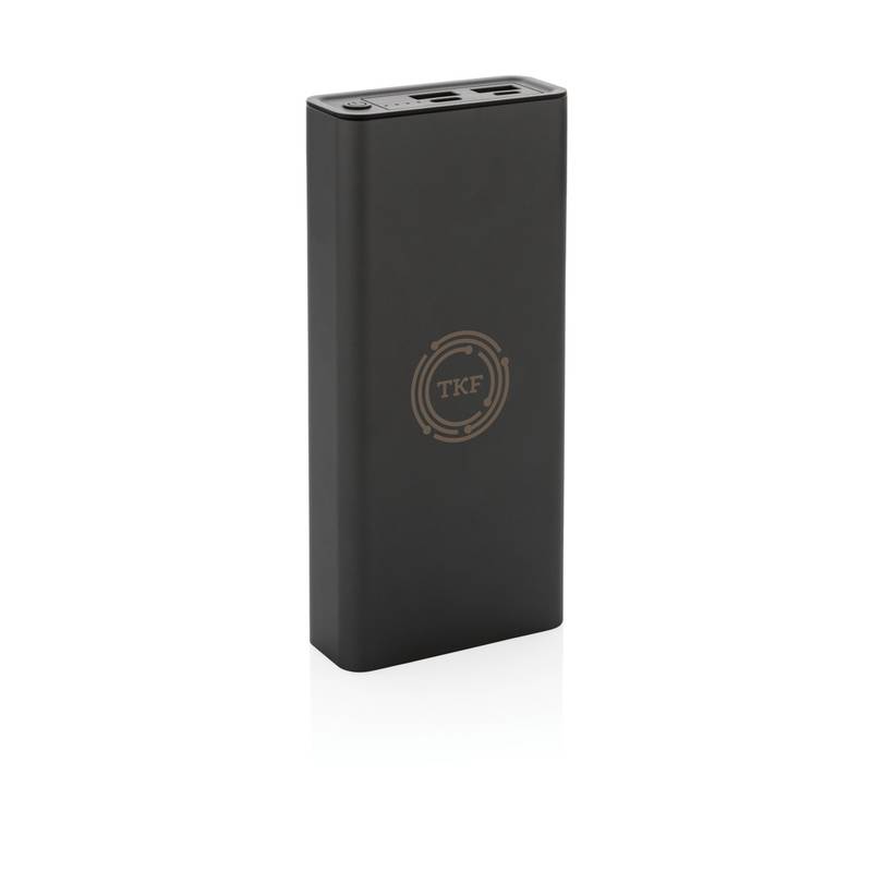 Powerbanka Terra 20 000mAh 20W z recyklovaného hliníka a ABS, sivá Powerbanka Terra 20 000mAh 20W z recyklovaného hliníka a ABS, sivá