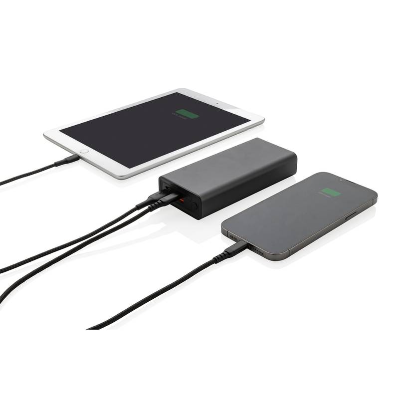 Powerbanka Terra 20 000mAh 20W z recyklovaného hliníka a ABS, sivá Powerbanka Terra 20 000mAh 20W z recyklovaného hliníka a ABS, sivá