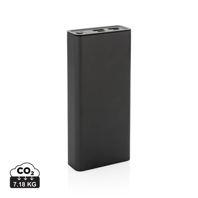 Powerbanka Terra 20 000mAh 20W z recyklovaného hliníka a ABS, sivá Powerbanka Terra 20 000mAh 20W z recyklovaného hliníka a ABS, sivá