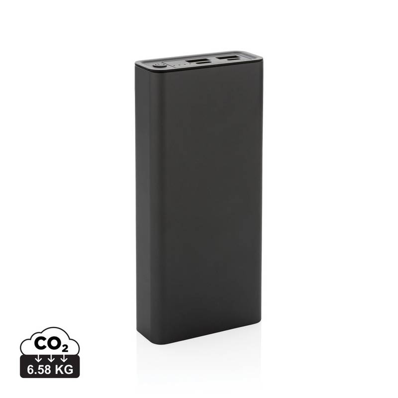 Powerbanka Terra 20 000mAh 20W z recyklovaného hliníka a ABS, sivá Powerbanka Terra 20 000mAh 20W z recyklovaného hliníka a ABS, sivá