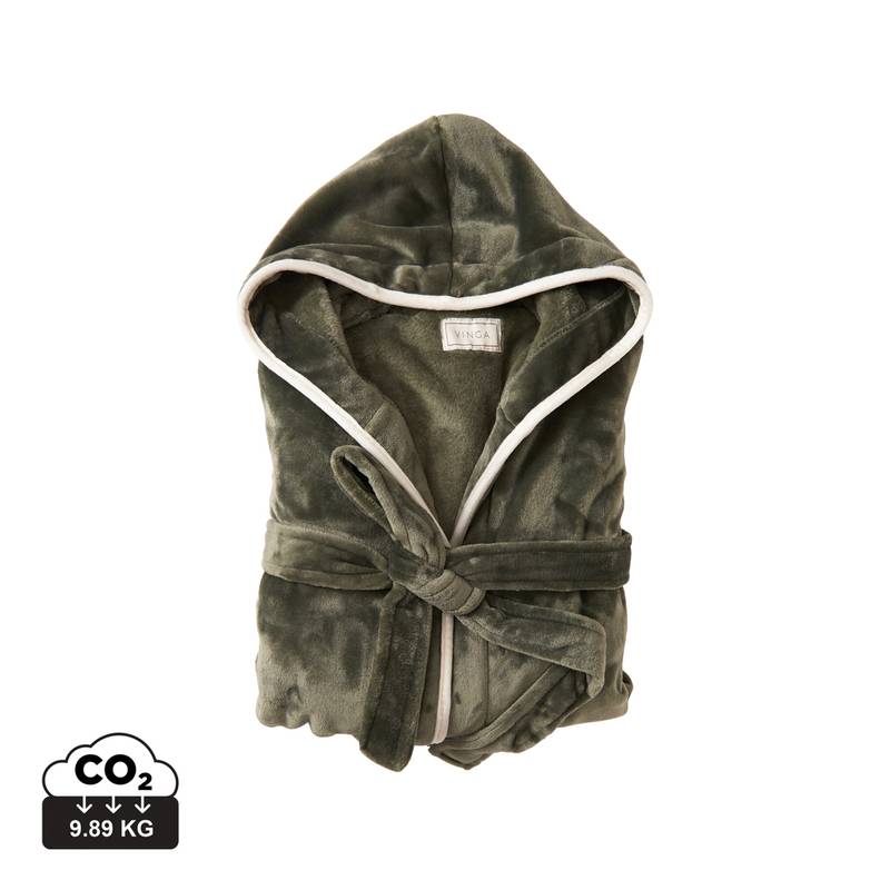 Luxusný župan VINGA Louis z plyšového materiálu RPET, sivá Luxusný župan VINGA Louis z plyšového materiálu RPET, sivá