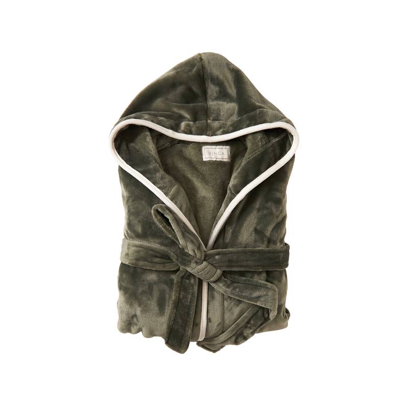 Luxusný župan VINGA Louis z plyšového materiálu RPET, sivá Luxusný župan VINGA Louis z plyšového materiálu RPET, sivá