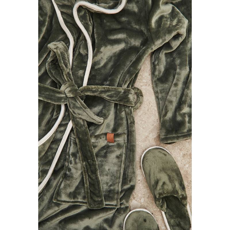 Luxusný župan VINGA Louis z plyšového materiálu RPET, sivá Luxusný župan VINGA Louis z plyšového materiálu RPET, sivá