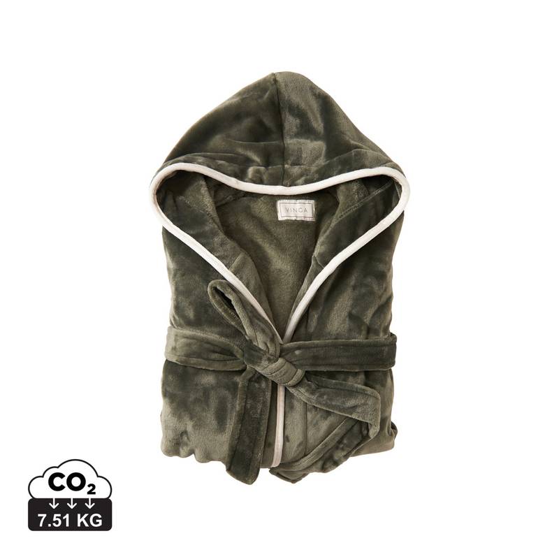 Luxusný župan VINGA Louis z plyšového materiálu RPET, sivá Luxusný župan VINGA Louis z plyšového materiálu RPET, sivá