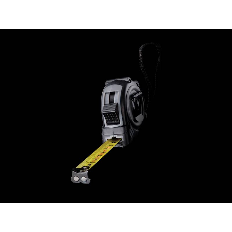 Svinovací metr Grip 5m/19mm z RCS recykl. plastu, šedá - černá Svinovací metr Grip 5m/19mm z RCS recykl. plastu, šedá - černá