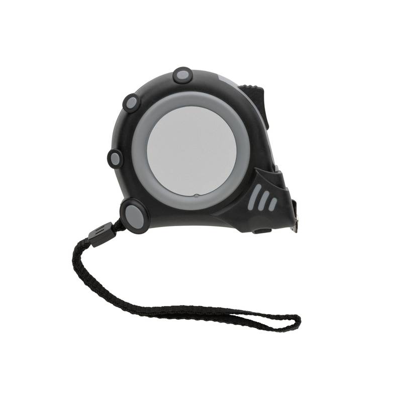 Svinovací metr Grip 5m/19mm z RCS recykl. plastu, šedá - černá Svinovací metr Grip 5m/19mm z RCS recykl. plastu, šedá - černá