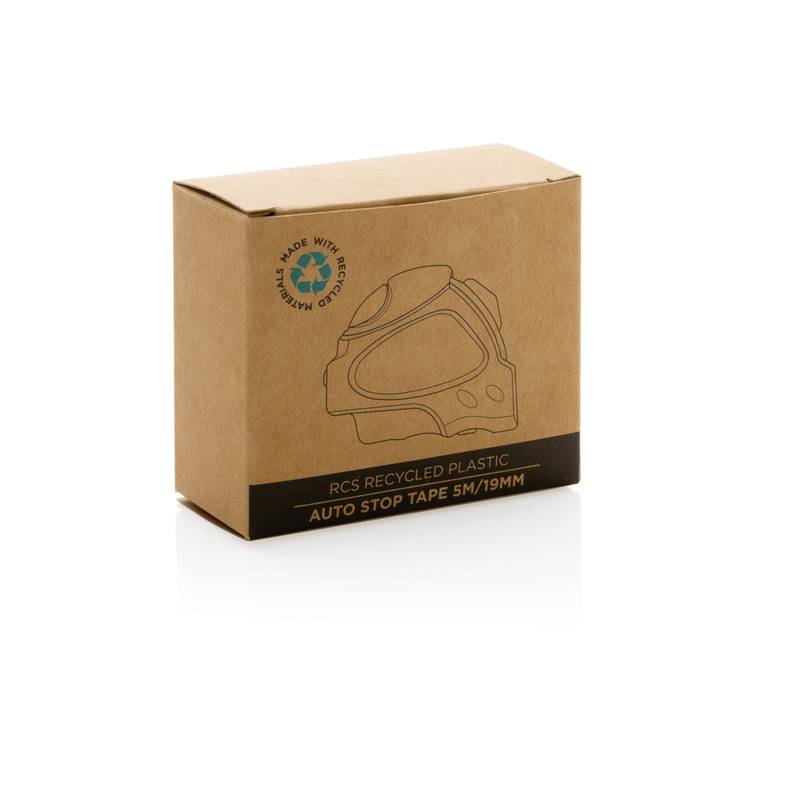 Svinovací metr Auto stop 5m/19mm z RCS recykl. plastu, černá Svinovací metr Auto stop 5m/19mm z RCS recykl. plastu, černá