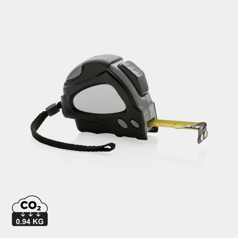 Svinovací metr Auto stop 5m/19mm z RCS recykl. plastu, černá Svinovací metr Auto stop 5m/19mm z RCS recykl. plastu, černá