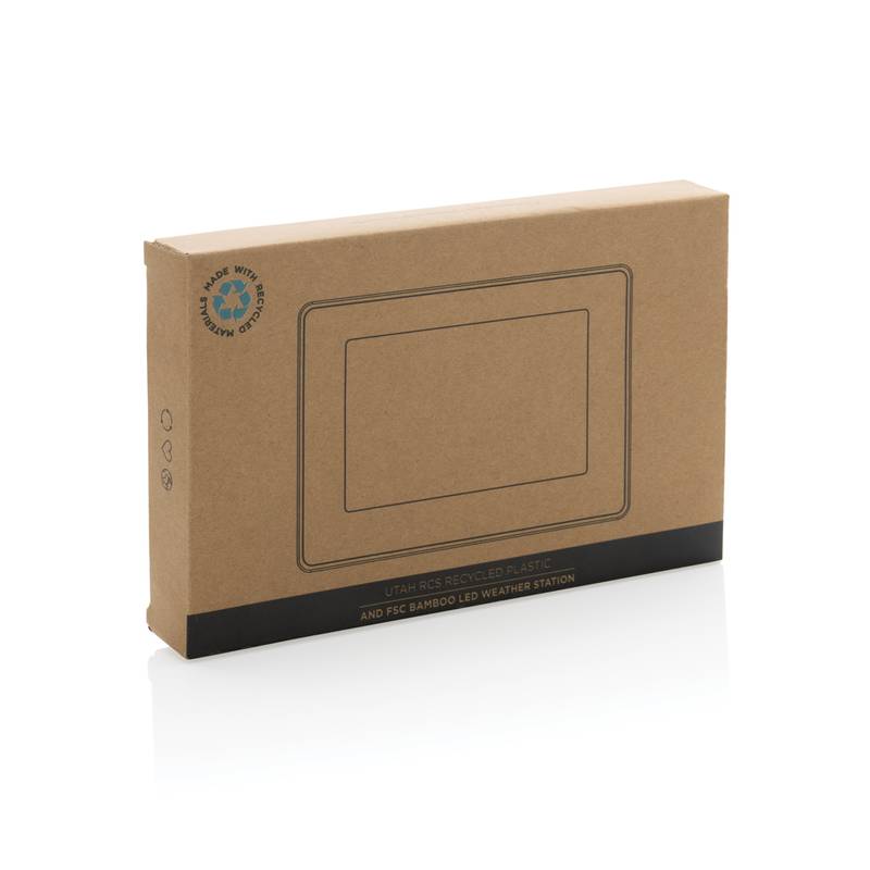 LED meteostanice Utah z RCS rec. plastu a FSC® bambusu, hnědá LED meteostanice Utah z RCS rec. plastu a FSC® bambusu, hnědá