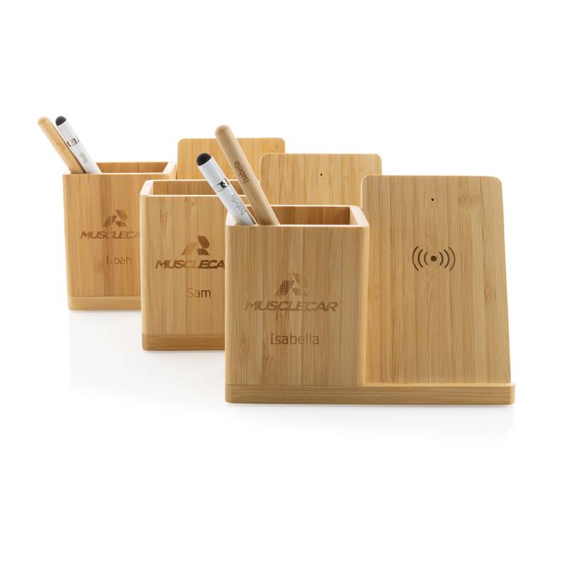 Bezdrôtová nabíjačka Calgary 10W z FSC® bambusu, hnedá Bezdrôtová nabíjačka Calgary 10W z FSC® bambusu, hnedá