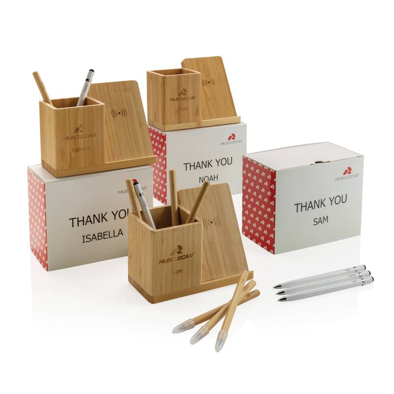 Bezdrôtová nabíjačka Calgary 10W z FSC® bambusu, hnedá Bezdrôtová nabíjačka Calgary 10W z FSC® bambusu, hnedá